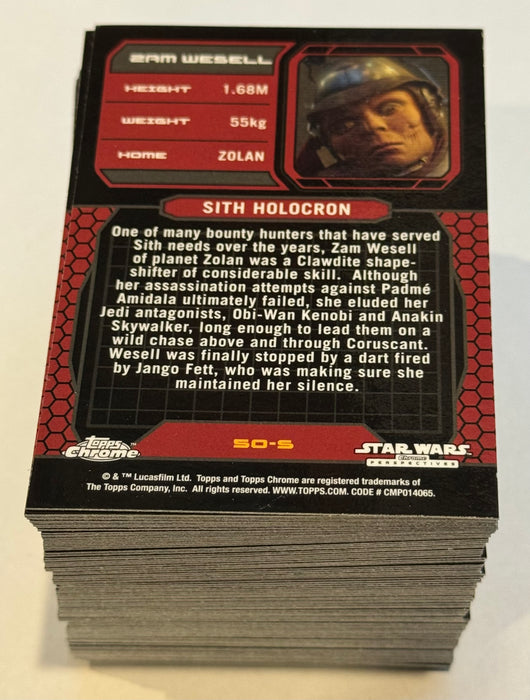 2015 Star Wars Chrome Perspectives: Jedi vs Sith Trading Card Set 100 Cards Topps - TvMovieCards.com