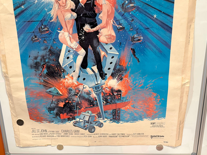 1971 Diamonds Are Forever James Bond 1SH Movie Poster 30" x 40" Sean Connery - TvMovieCards.com