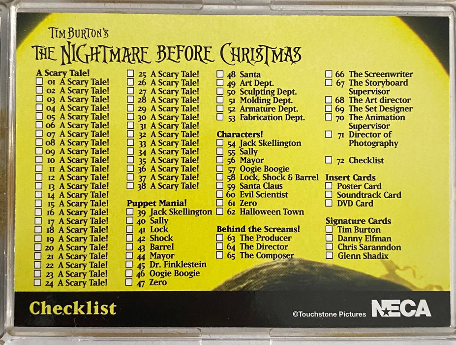 2001 Tim Burton's The Nightmare Before Christmas Trading Card Set of 72 NECA   - TvMovieCards.com