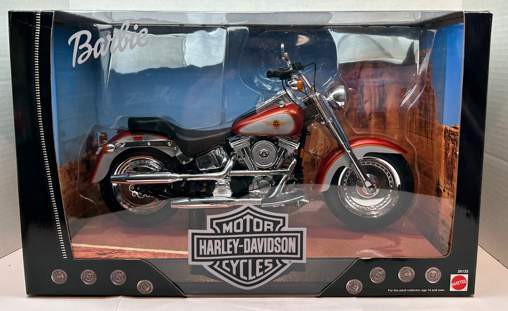 1999 Mattel Barbie Harley Davidson Fat Boy Motorcycle Orange/Silver 26132  NIB