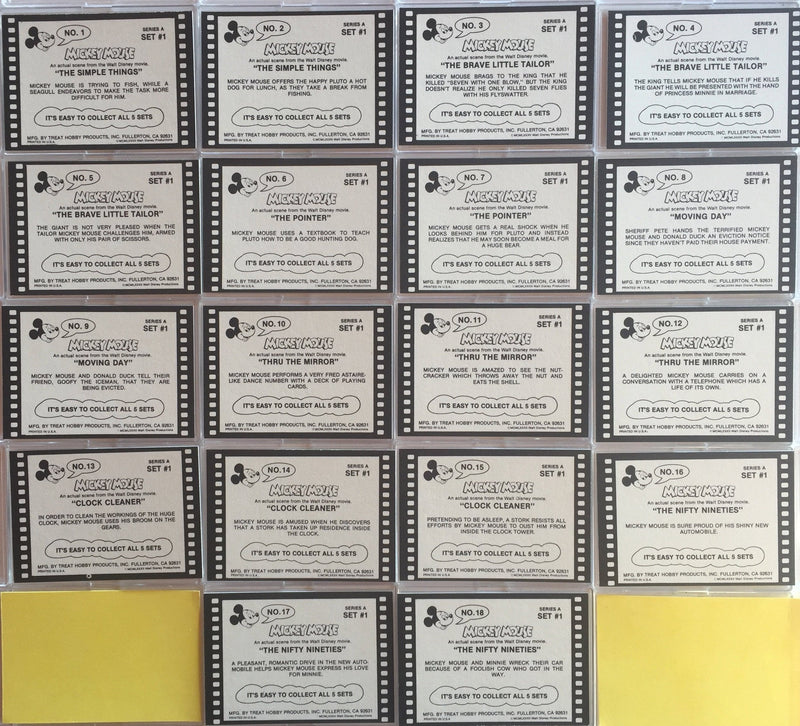 Disney Treats Card Set 90 Cards 5 different 18 card sets 1982 Mickey Donald Duck Goofy - TvMovieCards.com