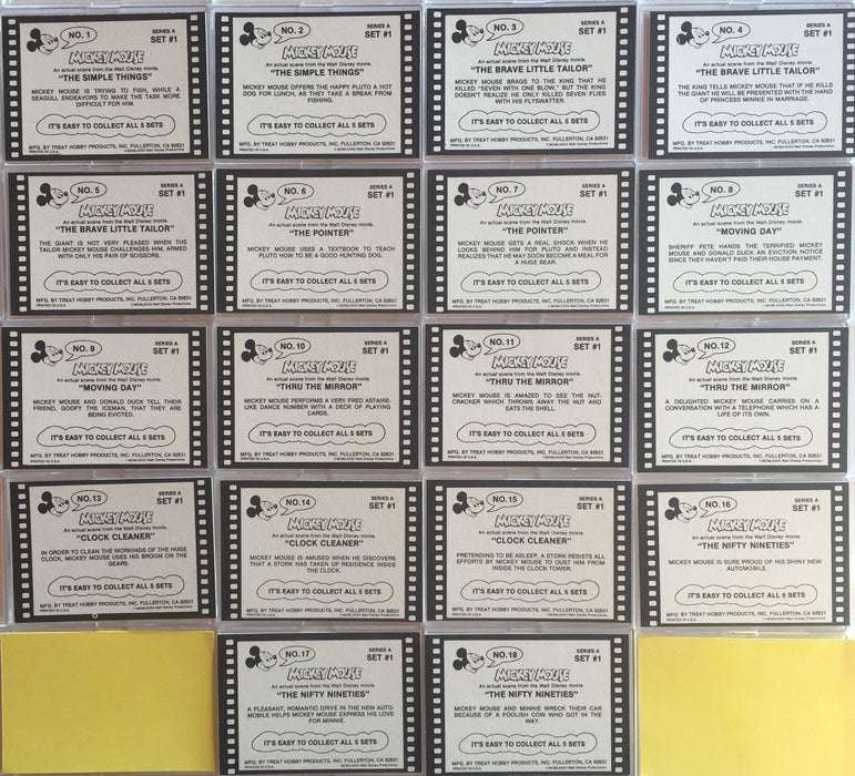 Disney Treats Card Set 90 Cards 5 different 18 card sets 1982 Mickey. Donald Duck Goofy - TvMovieCards.com