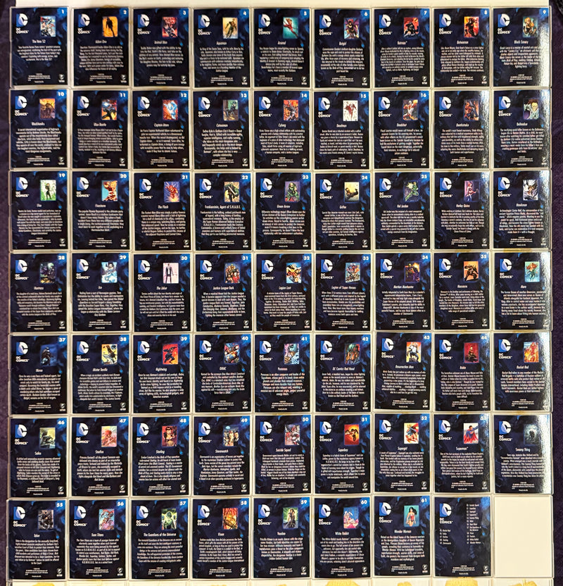 2012 DC Comics The New 52 Foil Parallel Base Trading Card Set 62 Cards Cryptozoic