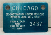 2010 Chicago Illinois Tax Tag Demonstration Motor Vehicle License Plate   - TvMovieCards.com
