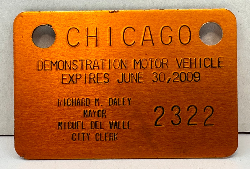 2009 Chicago Illinois Tax Tag Demonstration Motor Vehicle License Plate   - TvMovieCards.com