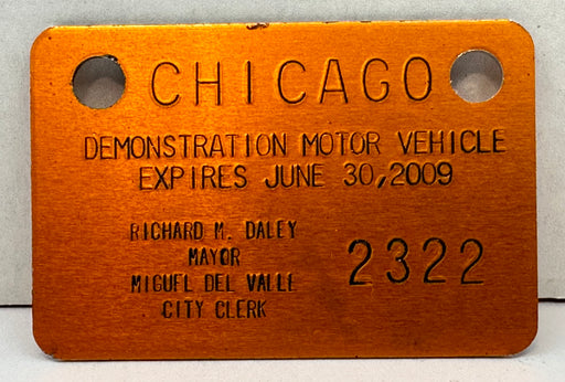 2009 Chicago Illinois Tax Tag Demonstration Motor Vehicle License Plate   - TvMovieCards.com