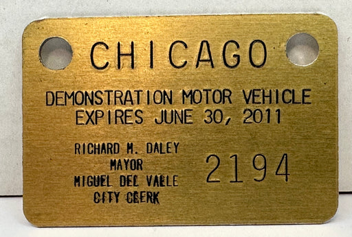 2011 Chicago Illinois Tax Tag Demonstration Motor Vehicle License Plate   - TvMovieCards.com