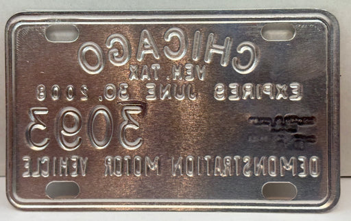 2008 Chicago Illinois Tax Tag Demonstration Motor Vehicle License Plate   - TvMovieCards.com
