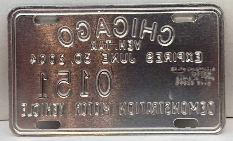 2004 Chicago Illinois Tax Tag Demonstration Motor Vehicle License Plate   - TvMovieCards.com