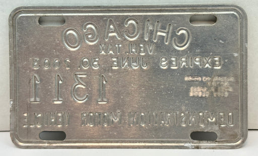 2003 Chicago Illinois Tax Tag Demonstration Motor Vehicle License Plate   - TvMovieCards.com