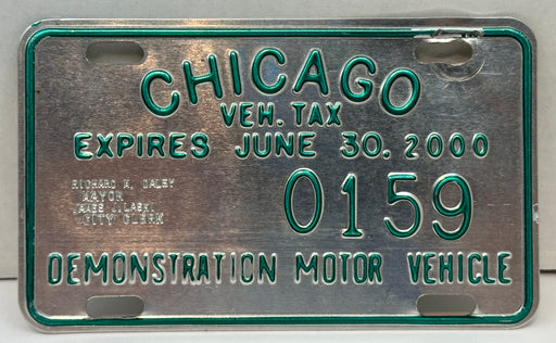 2000 Chicago Illinois Tax Tag Demonstration Motor Vehicle License Plate   - TvMovieCards.com