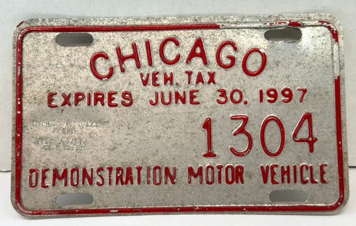 1997 Chicago Illinois Tax Tag Demonstration Motor Vehicle License Plate   - TvMovieCards.com