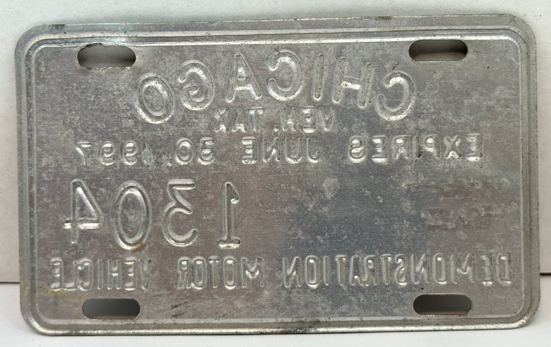 1997 Chicago Illinois Tax Tag Demonstration Motor Vehicle License Plate   - TvMovieCards.com