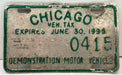 1995 Chicago Illinois Tax Tag Demonstration Motor Vehicle License Plate   - TvMovieCards.com