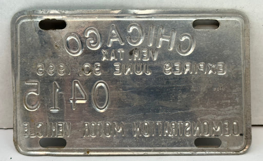 1995 Chicago Illinois Tax Tag Demonstration Motor Vehicle License Plate   - TvMovieCards.com