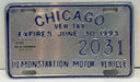 1993 Chicago Illinois Tax Tag Demonstration Motor Vehicle License Plate   - TvMovieCards.com