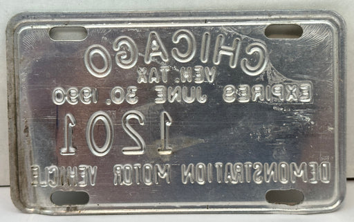 1990 Chicago Illinois Tax Tag Demonstration Motor Vehicle License Plate   - TvMovieCards.com