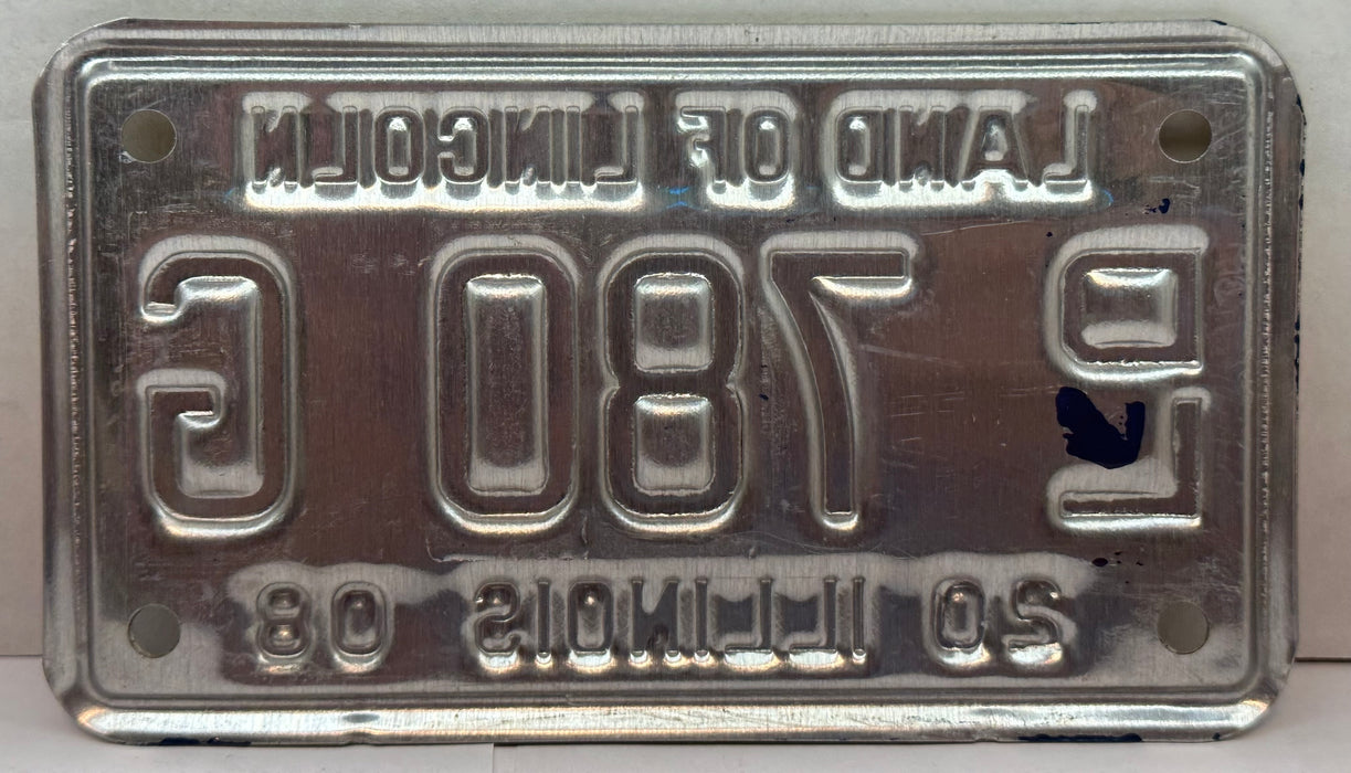 2008 Illinois Motorcycle Dealer Dealership License Plate DL 780G Harley Davidson   - TvMovieCards.com