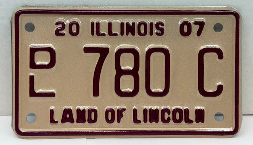 2007 Illinois Motorcycle Dealer Dealership License Plate DL 780C Harley Davidson   - TvMovieCards.com