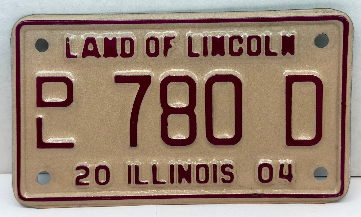 2004 Illinois Motorcycle Dealer Dealership License Plate DL 780D Harley Davidson   - TvMovieCards.com