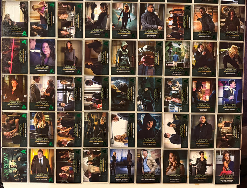 2015 Arrow Season 2 Green A Foil Stamp Parallel Base Chase Card Set 72 Cards
