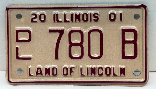 2001 Illinois Motorcycle Dealer Dealership License Plate DL 780B Harley Davidson   - TvMovieCards.com