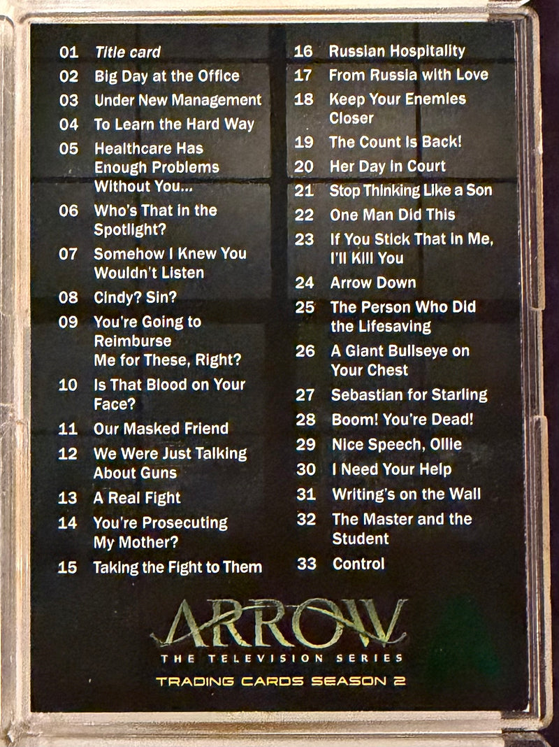 2015 Arrow Season 2 Green A Foil Stamp Parallel Base Chase Card Set 72 Cards