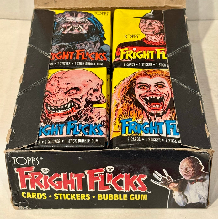1988 Fright Flicks Vintage FULL 36 Pack Trading Card Wax Box Topps