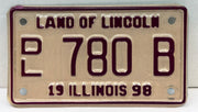 1998 Illinois Motorcycle Dealer Dealership License Plate DL 780B Harley Davidson   - TvMovieCards.com