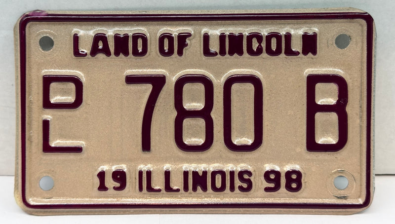 1998 Illinois Motorcycle Dealer Dealership License Plate DL 780B Harley Davidson   - TvMovieCards.com