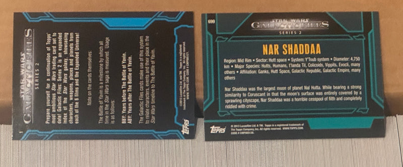 Star Wars Galactic Files Series 2 Complete Trading Card Base Set #351-699 - TvMovieCards.com