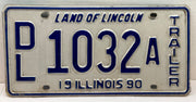 1990 Illinois Dealer Dealership License Plate DL 103sA Trailer   - TvMovieCards.com