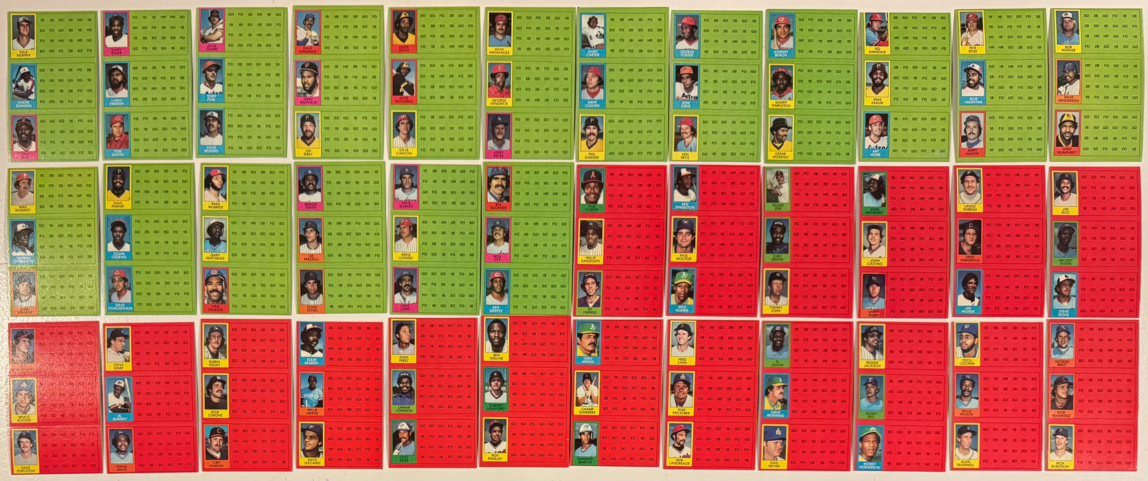 1981 Topps Baseball Scratchoff Test/Proof Set of 36 3-Card Panels / 108 Cards - TvMovieCards.com