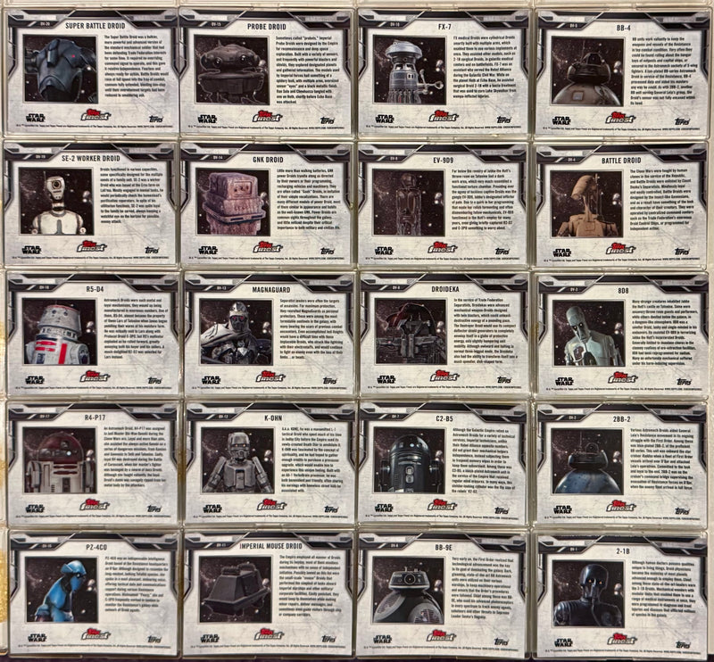 2018 Star Wars Finest Droids and Vehicles Chase Trading Card Set DV-1 / DV-20 - TvMovieCards.com