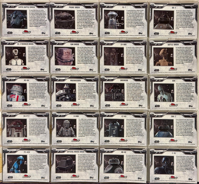 2018 Star Wars Finest Droids and Vehicles Chase Trading Card Set DV-1 / DV-20