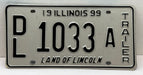 1999 Illinois Dealer Dealership License Plate DL 1033A Trailer   - TvMovieCards.com