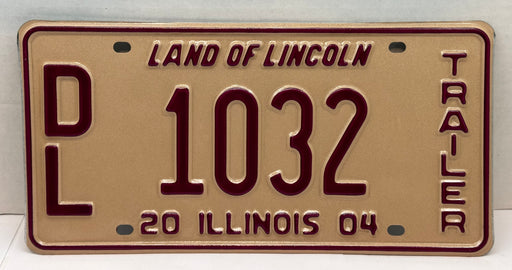 2004 Illinois Dealer Dealership License Plate DL 1032 Trailer   - TvMovieCards.com