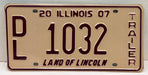 2007 Illinois Dealer Dealership License Plate DL 1032 Trailer   - TvMovieCards.com