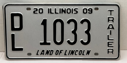 2009 Illinois Dealer Dealership License Plate DL 1033 Trailer   - TvMovieCards.com