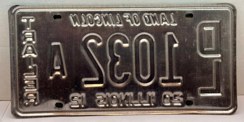 2012 Illinois Dealer Dealership License Plate DL 1032A Trailer   - TvMovieCards.com