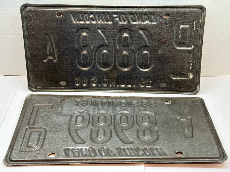 1986 Illinois Automobile Motorcycle Dealer Dealership License Plate DL 6868A   - TvMovieCards.com