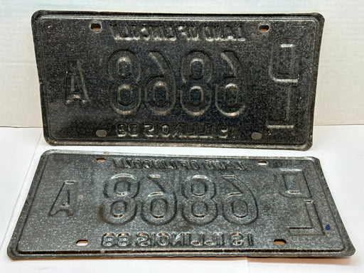 1988 Illinois Automobile Motorcycle Dealer Dealership License Plate DL 6868A   - TvMovieCards.com