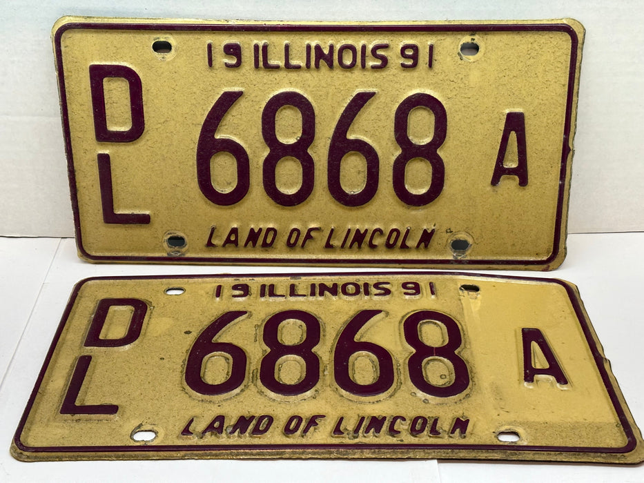 1991 Illinois Automobile Motorcycle Dealer Dealership License Plate DL 6868A   - TvMovieCards.com