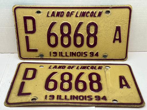 1994 Illinois Automobile Motorcycle Dealer Dealership License Plate DL 6868A   - TvMovieCards.com