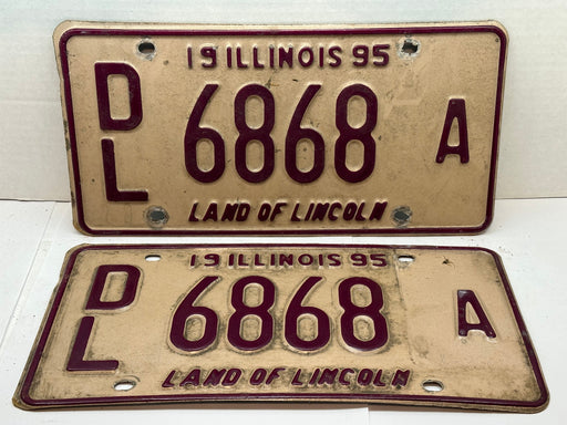 1995 Illinois Automobile Motorcycle Dealer Dealership License Plate DL 6868A   - TvMovieCards.com