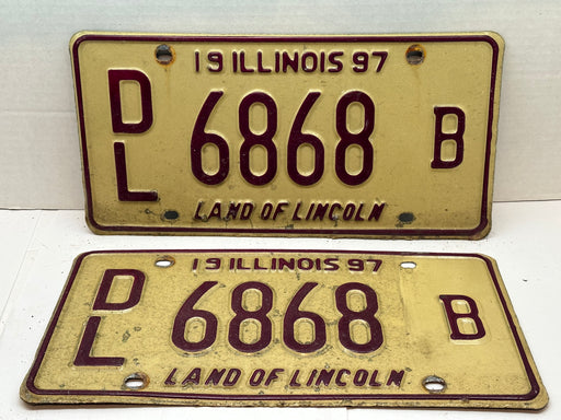 1997 Illinois Automobile Motorcycle Dealer Dealership License Plate DL 6868A   - TvMovieCards.com