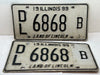 1999 Illinois Automobile Motorcycle Dealer Dealership License Plate DL 6868B   - TvMovieCards.com