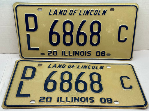 2008 Illinois Automobile Motorcycle Dealer Dealership License Plate DL 6868C   - TvMovieCards.com