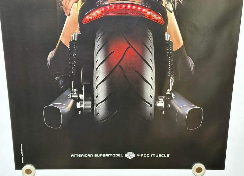 2008 Harley Davidson Dealer Promotional Poster V-Rod Muscle Marisa Miller 2-Side   - TvMovieCards.com