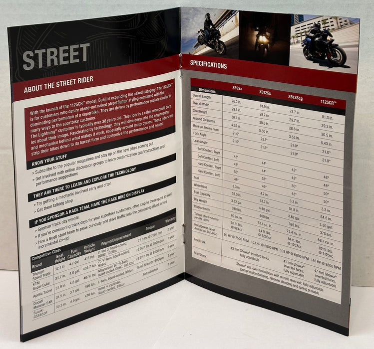 2009 Buell Motorcycle Dealer Dealership Staff Only Sales Brochure 1125R   - TvMovieCards.com